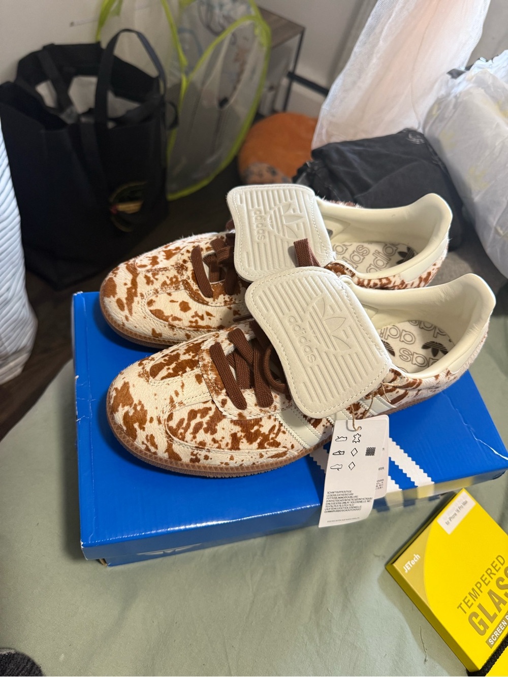 Adidas Samba LT Cow Print Sneakers in Brown and Cream